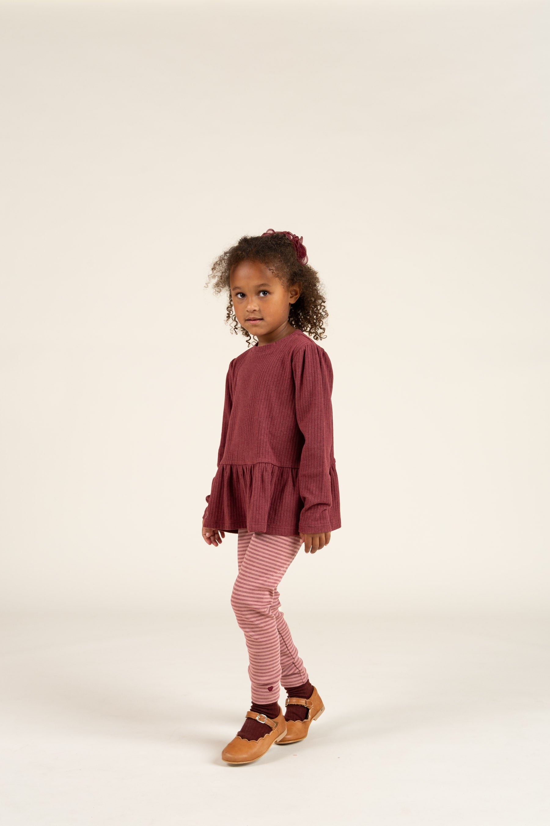 Striped Jersey Legging - Kids - Rose Stripe | 100654 Elise