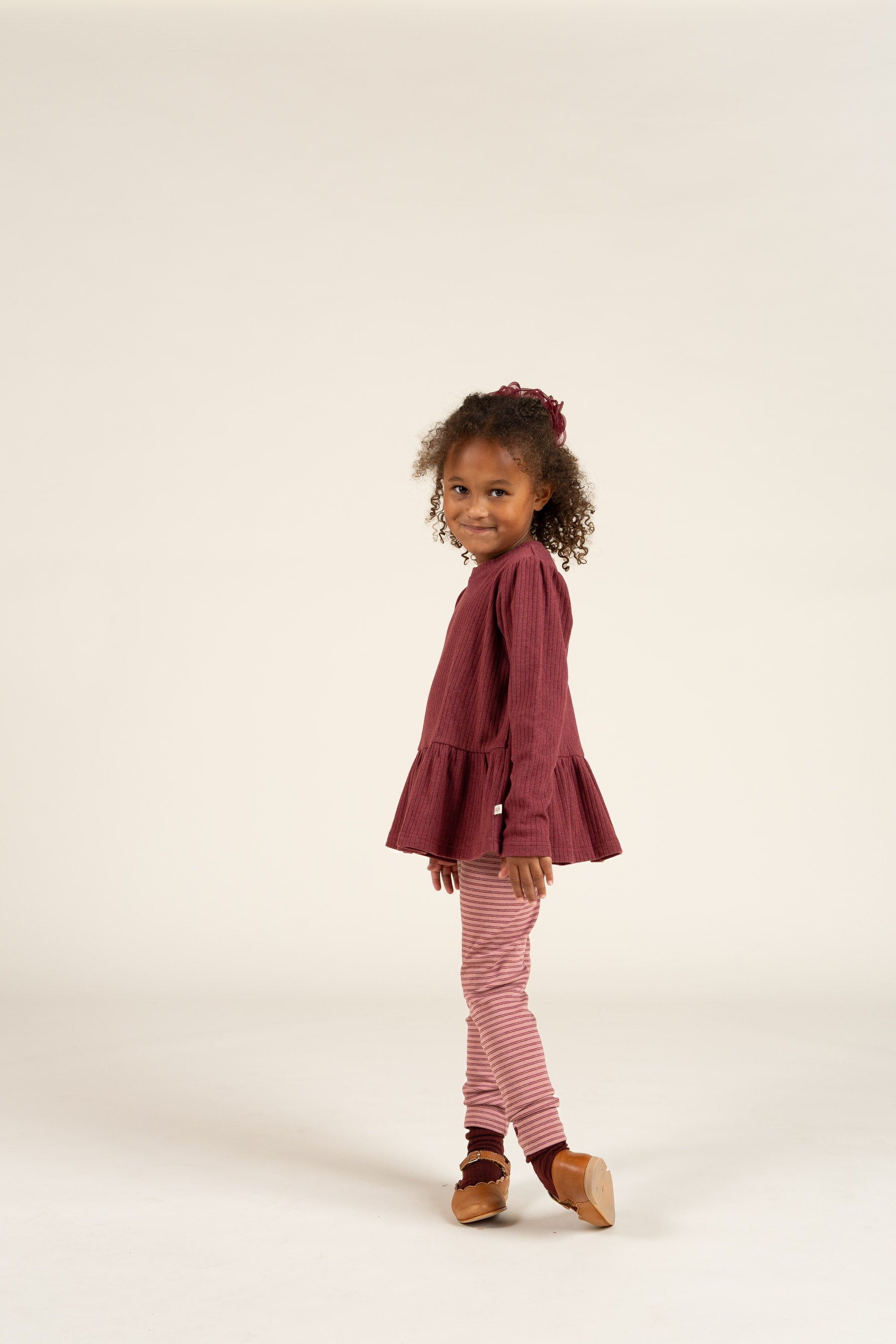 Striped Jersey Legging - Kids - Rose Stripe | 100654 Elise