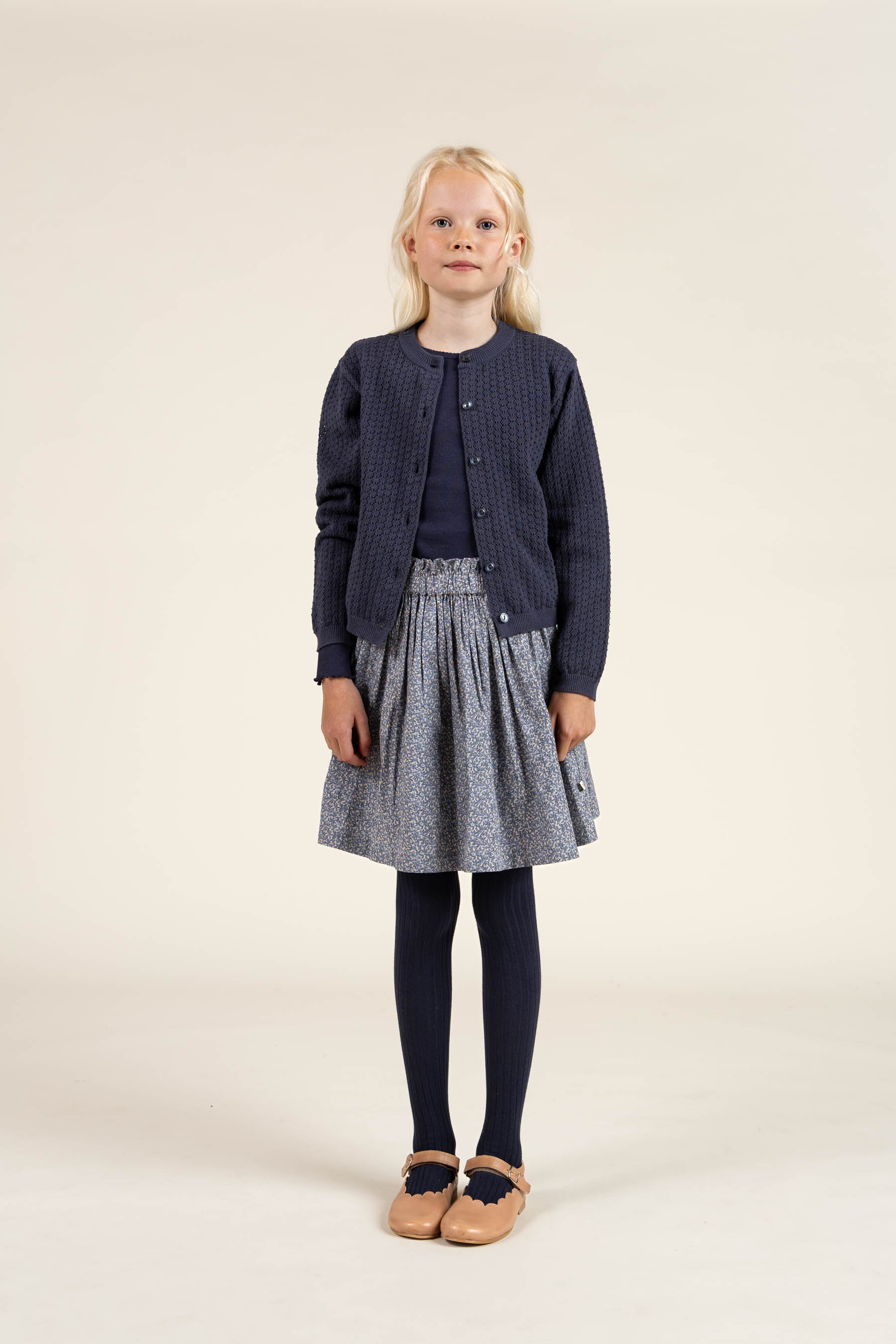 Printed Cotton Poplin Skirt - Tween - Blue | 100795 Allie