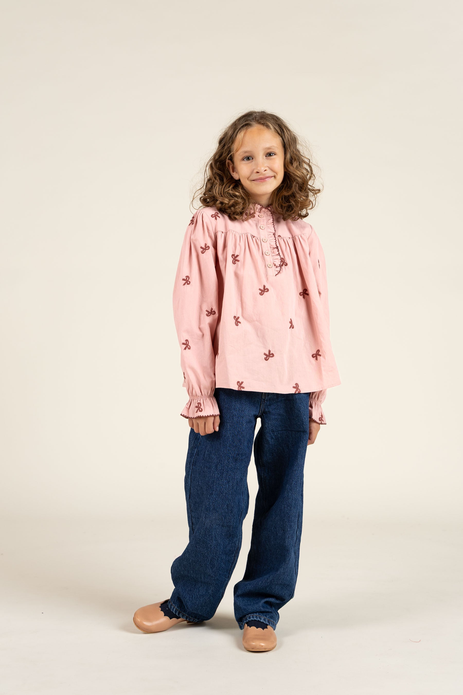 Poplin Blouse with Embroidery - Tween - Rose | 100678 Adison