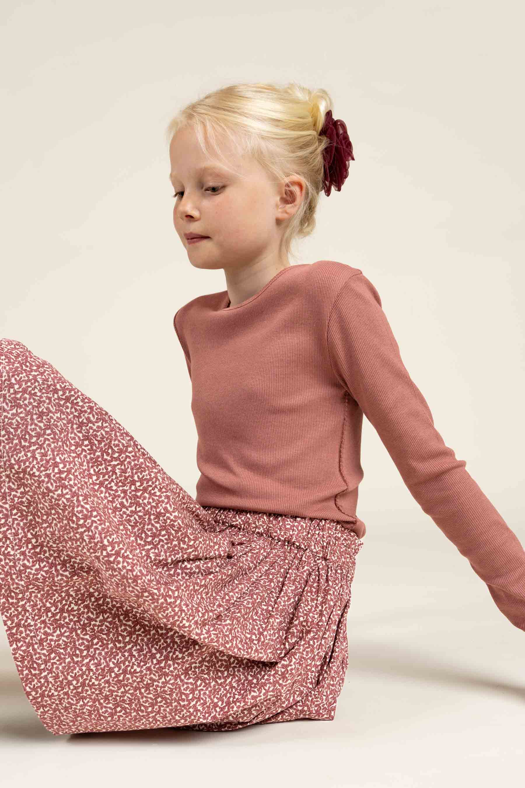 Printed Cotton Poplin Skirt - Tween - Vintage Red | 100797 Allie