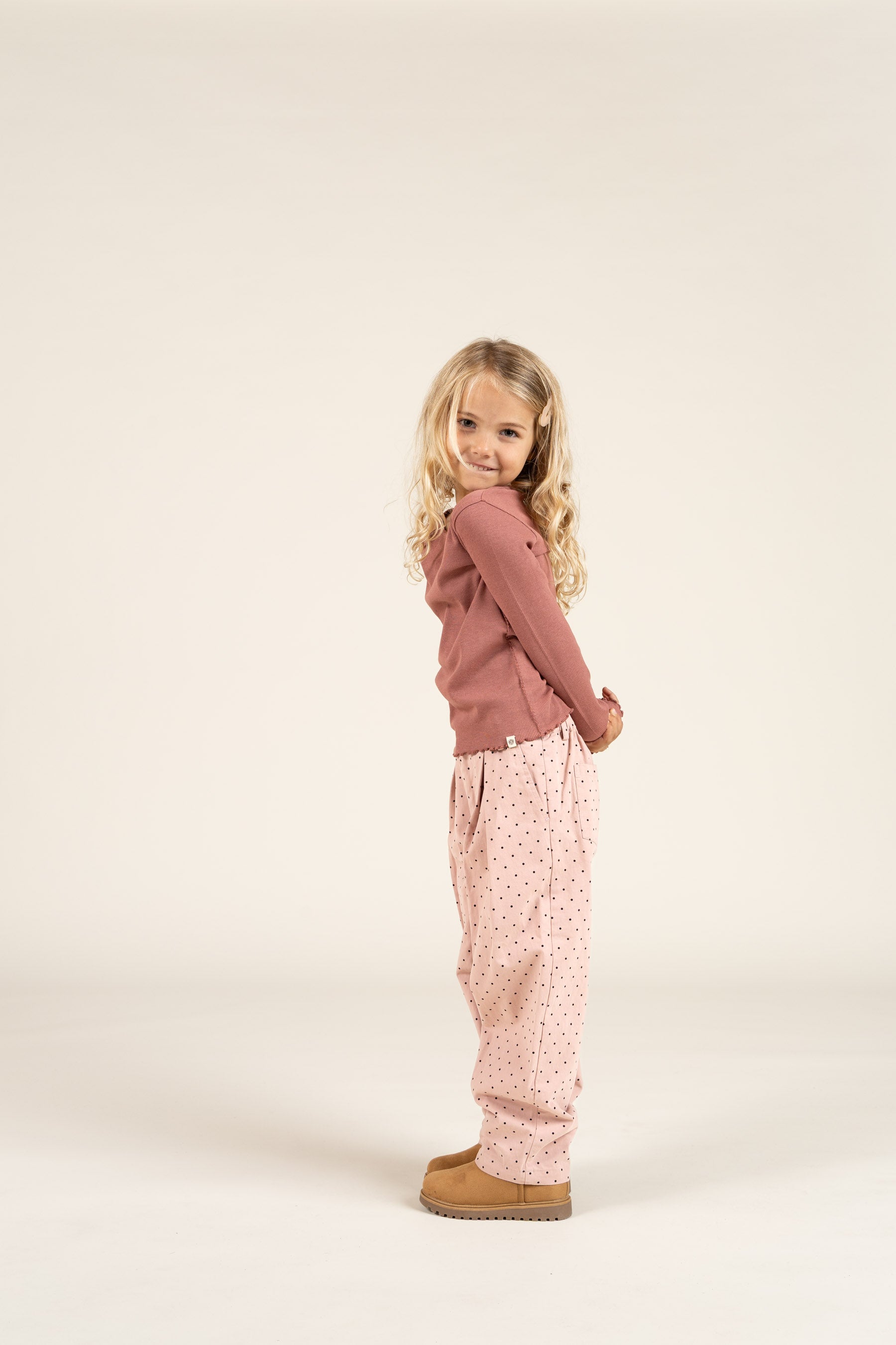 Twill trousers with Dot - Kids - Rose | 100612 Iris