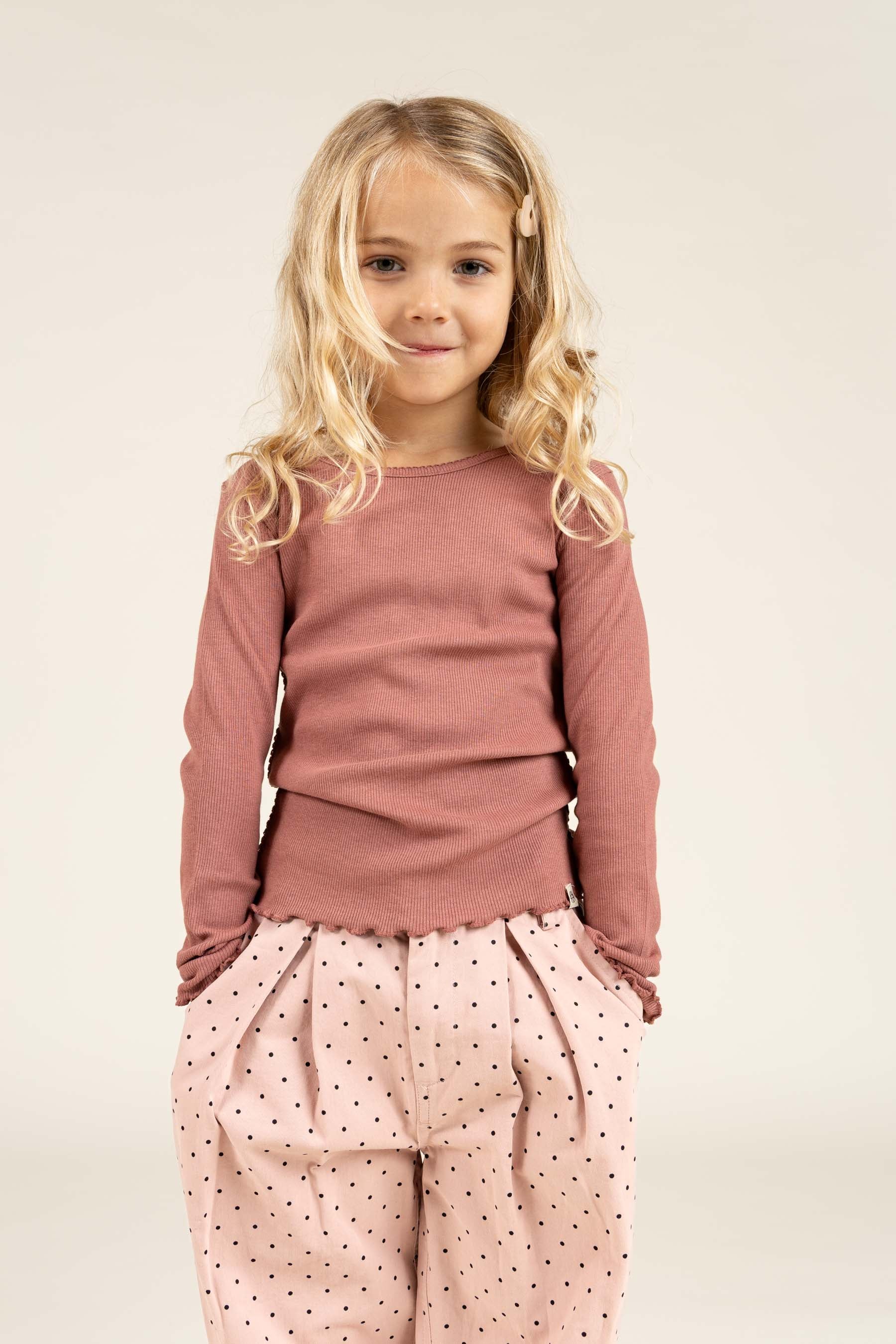 Twill trousers with Dot - Kids - Rose | 100612 Iris