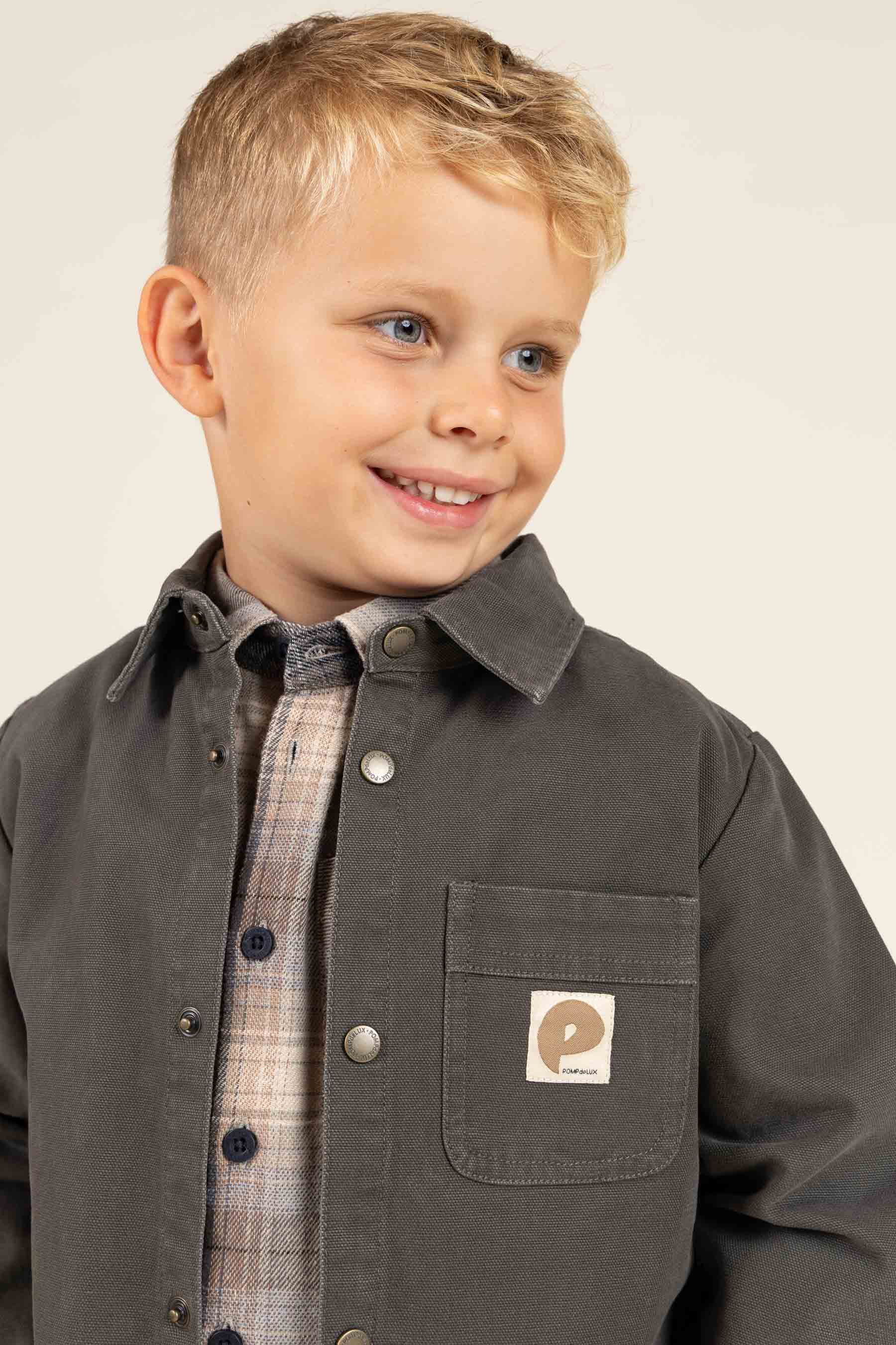 Canvas Overshirt - Kids - Dark Grey | 100129 Dereck