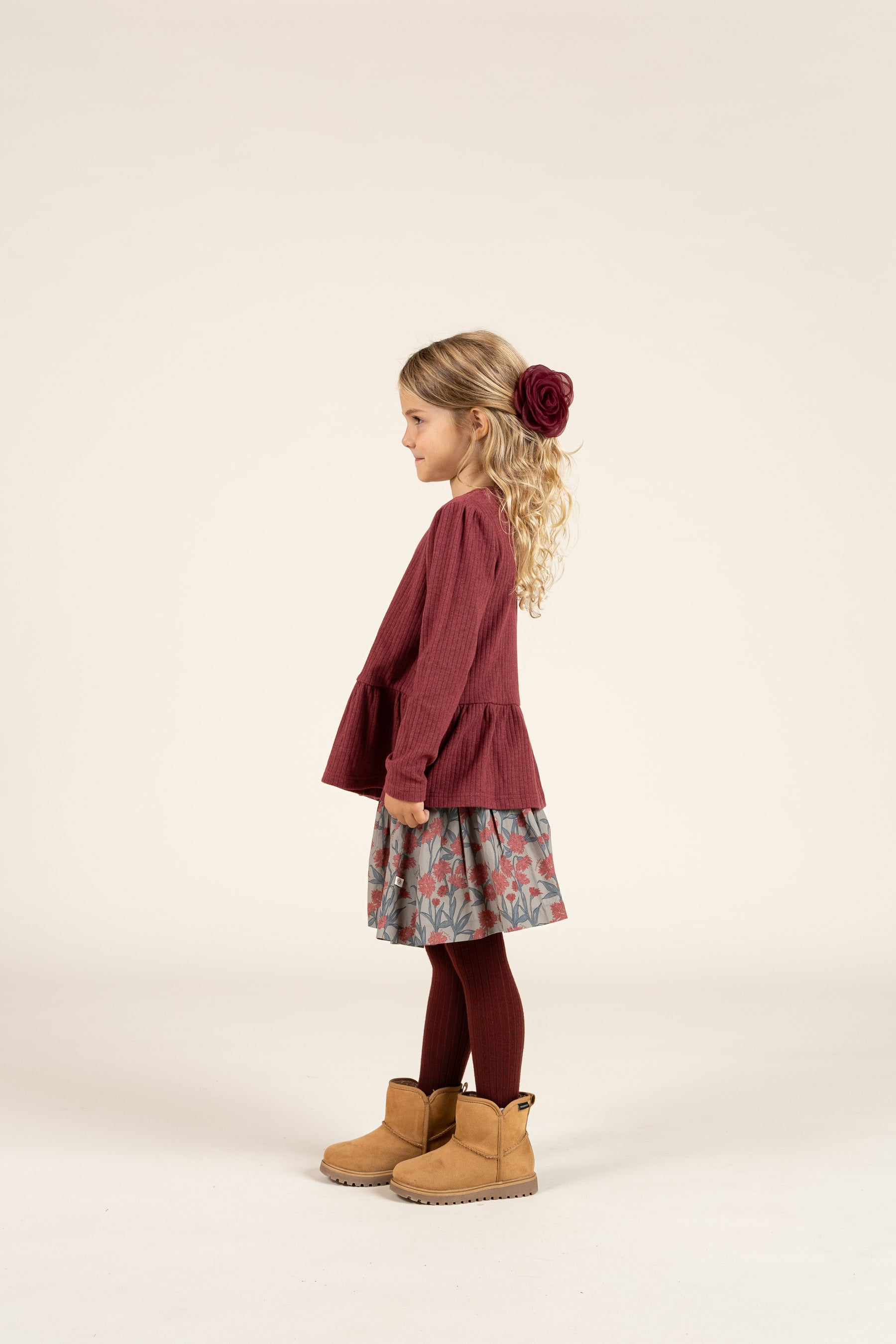 Printed Cotton Poplin Skirt - Kids - Rose / Green | 100717 Amy