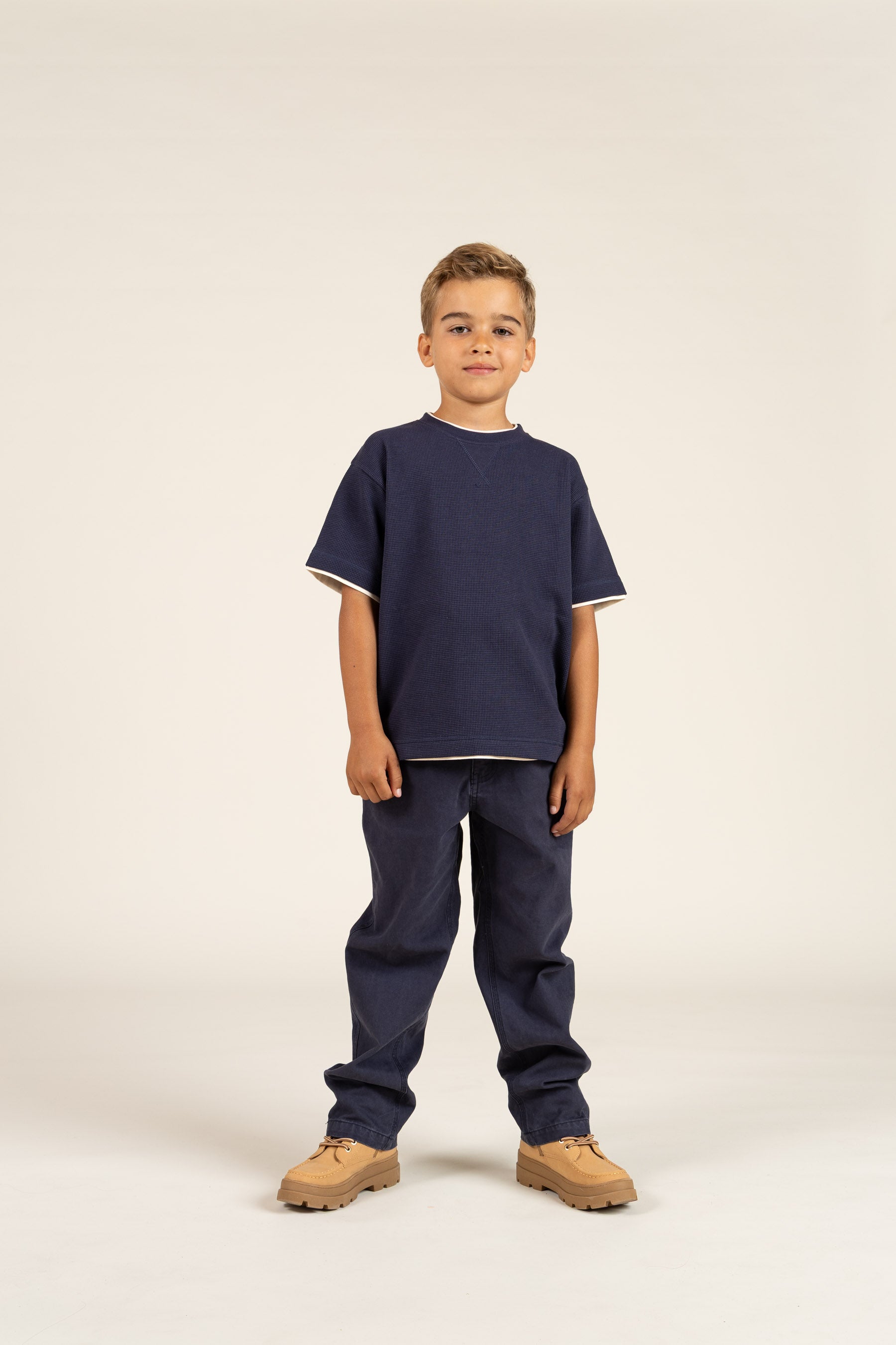 Textured Short Sleeve T-Shirt - Tween - Navy | 100710 Malthe