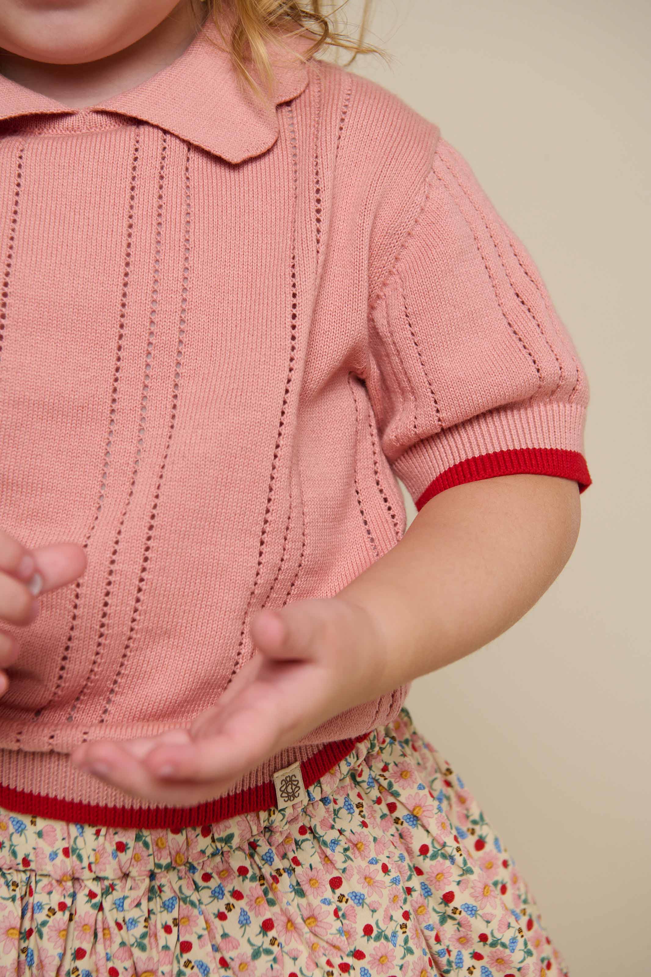 Rose knitted Polo - Kids - Rose | 101241 Helena