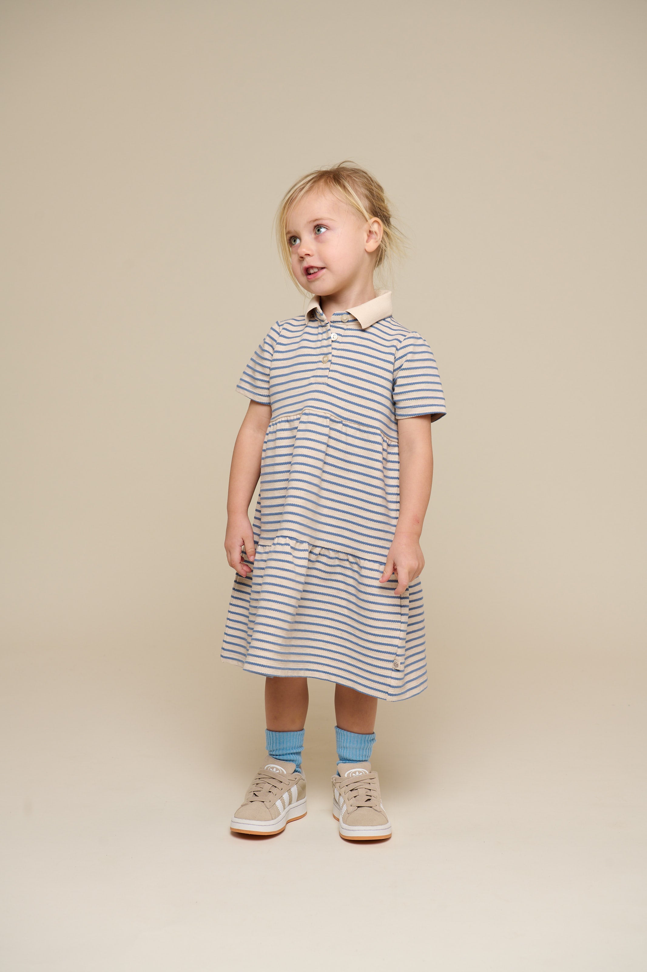 Striped Jersey Dress - Kids - Blue | 101012 Emmie