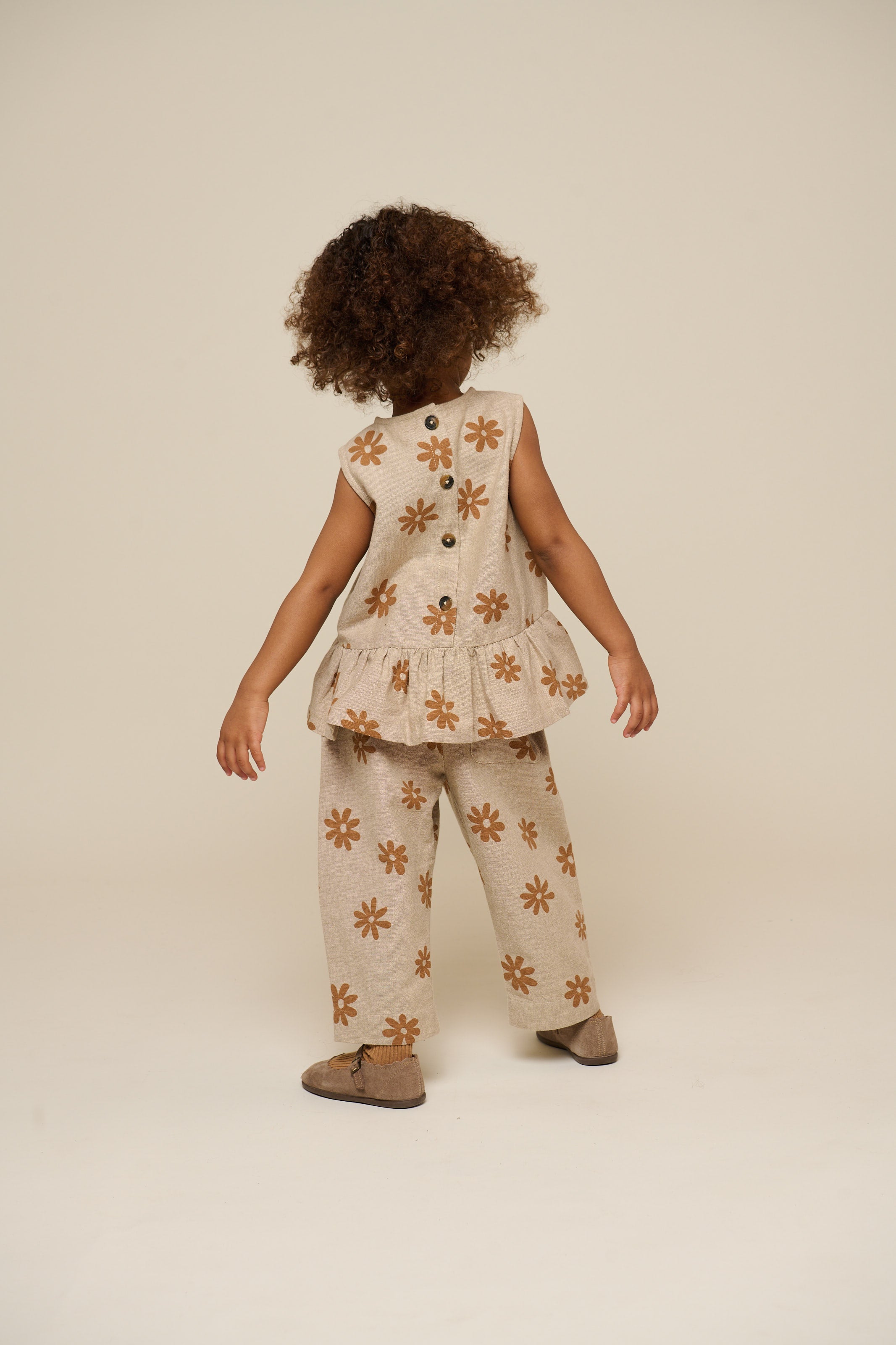 Printed Cotton Top - Kids - Sand | 101205 Molly