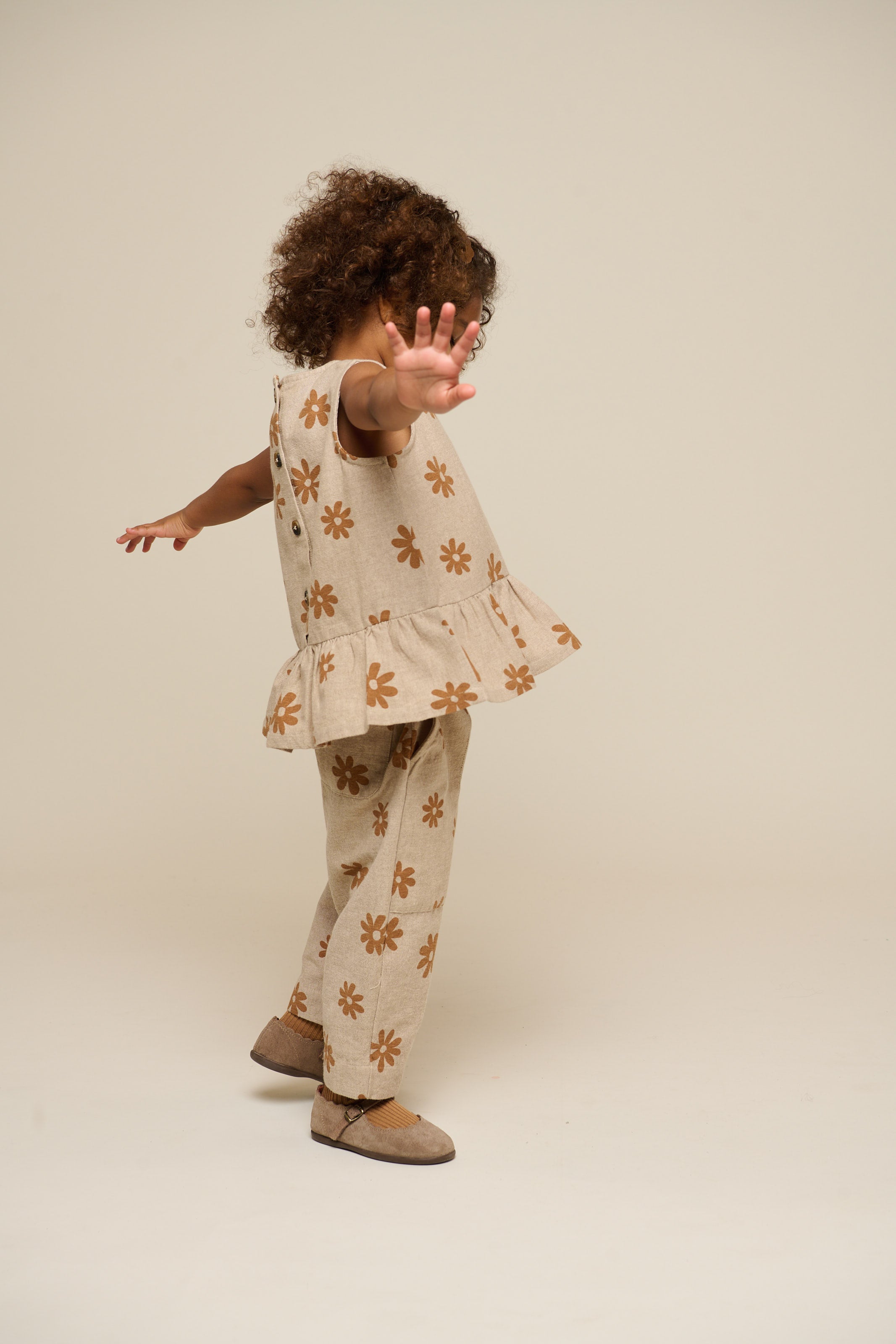 Printed Cotton Top - Kids - Sand | 101205 Molly