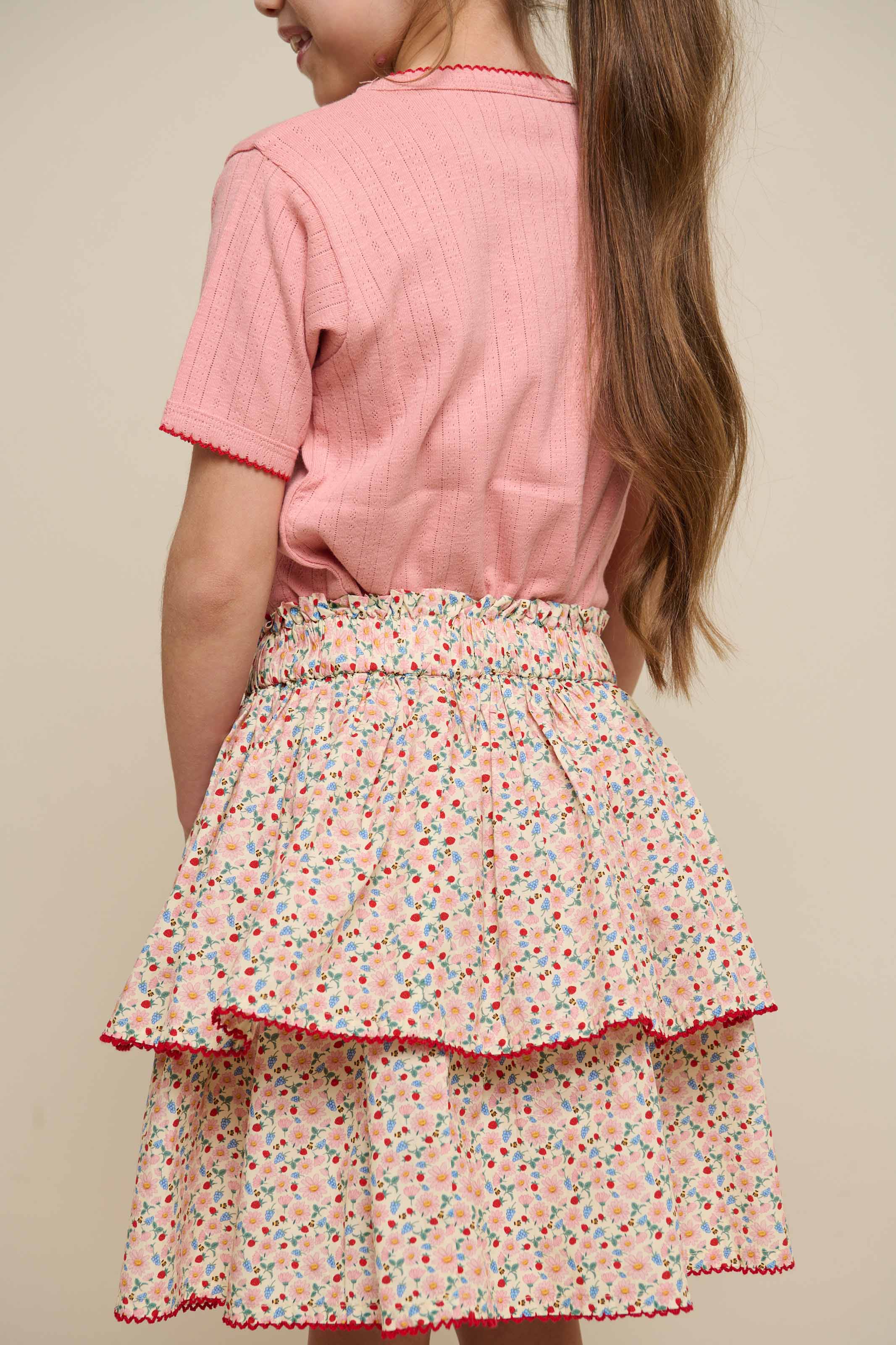 Pointelle t-shirt with contrast picot - Tween - Rose Tan | 101288 Drew