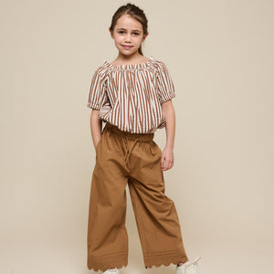 Striped Seersucker Top - Tween - Brown | 101192 Nadia