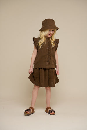 Gauze Sleeveless Top - Tween - Dark Brown | 100929 Jasmine
