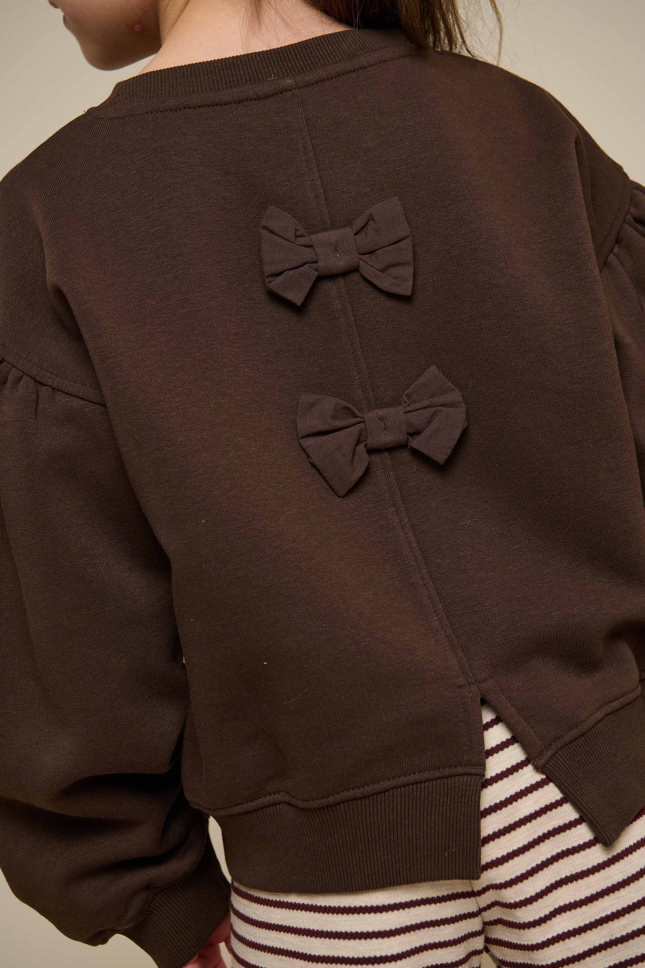 Bow Detail Sweatshirt - Tween - Chocolate | 100815 Ruth