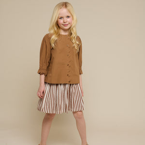 Striped Seersucker Skirt - Tween - Brown | 101194 Nadia