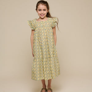Flower Printed Poplin Dress - Tween - Green | 100963 Poppy