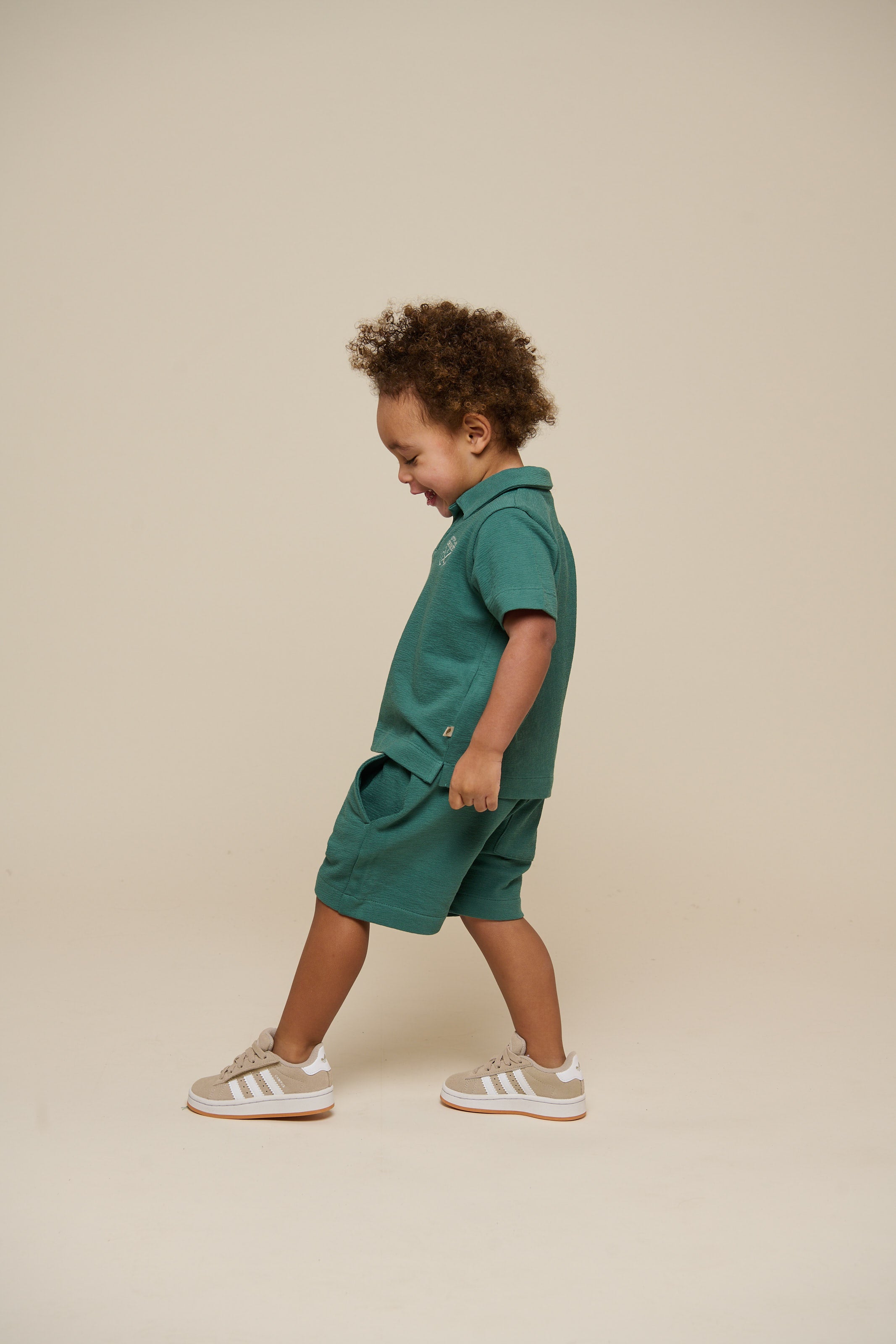 Textured Jersey Shorts - Kids - Tropical Green | 101219 Sonny