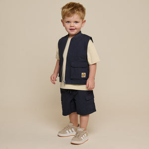 Canvas Cargo Shorts - Kids - Navy | 101122 Isack