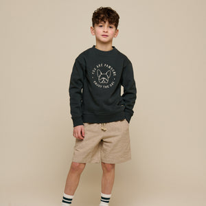 Crewneck Sweatshirt - Tween - Forest Green Melange | 100893 Justin
