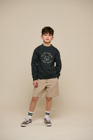 Crewneck Sweatshirt - Tween - Forest Green Melange | 100893 Justin
