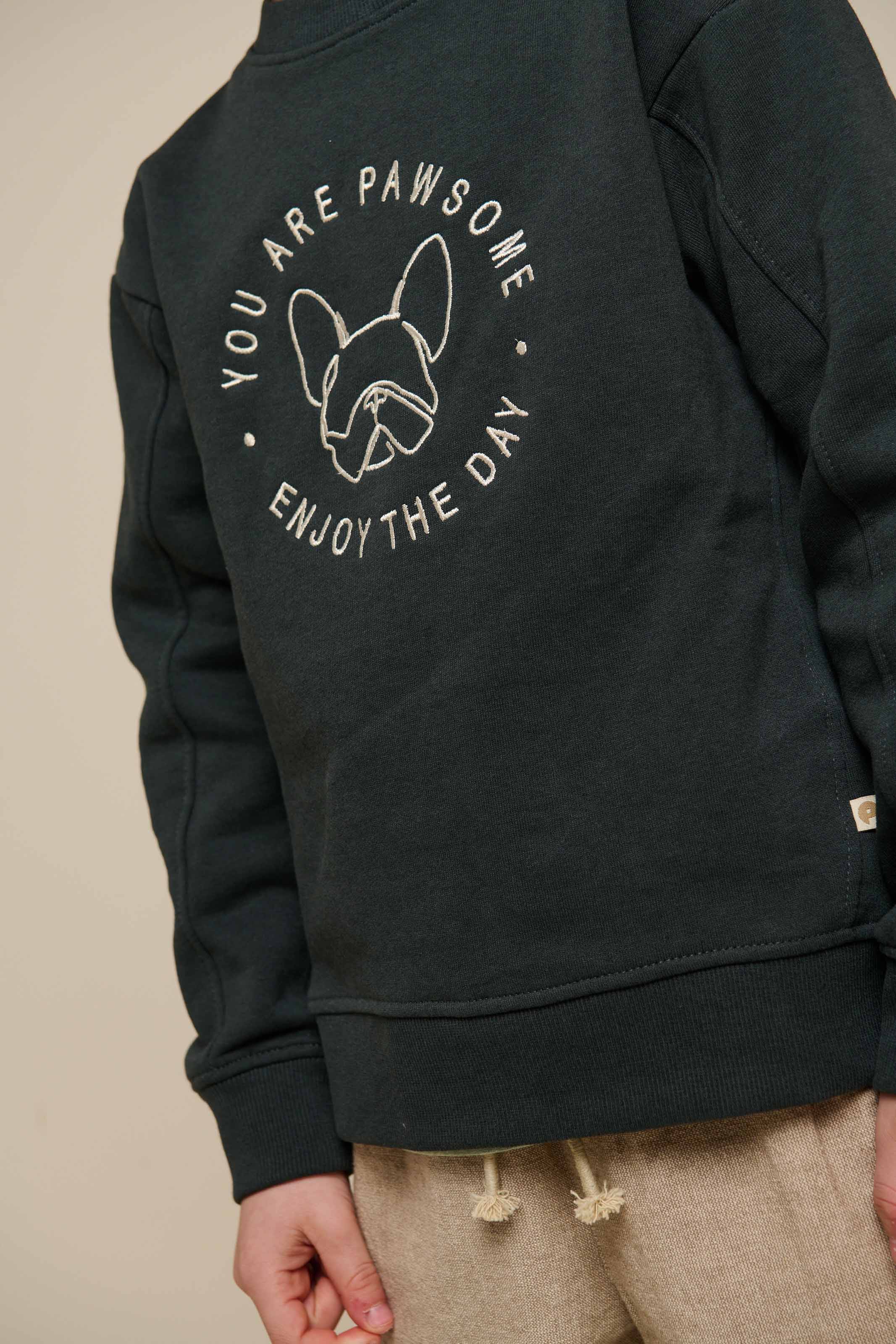 Crewneck Sweatshirt - Tween - Forest Green Melange | 100893 Justin