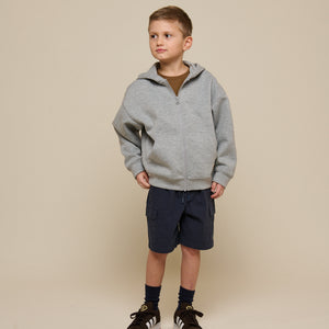Scuba Zip Hoodie - Tween - Grey Melange | 100641 Liam