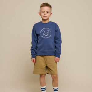 Crewneck Sweatshirt - Tween - Indigo Blue Melange | 100889 Justin