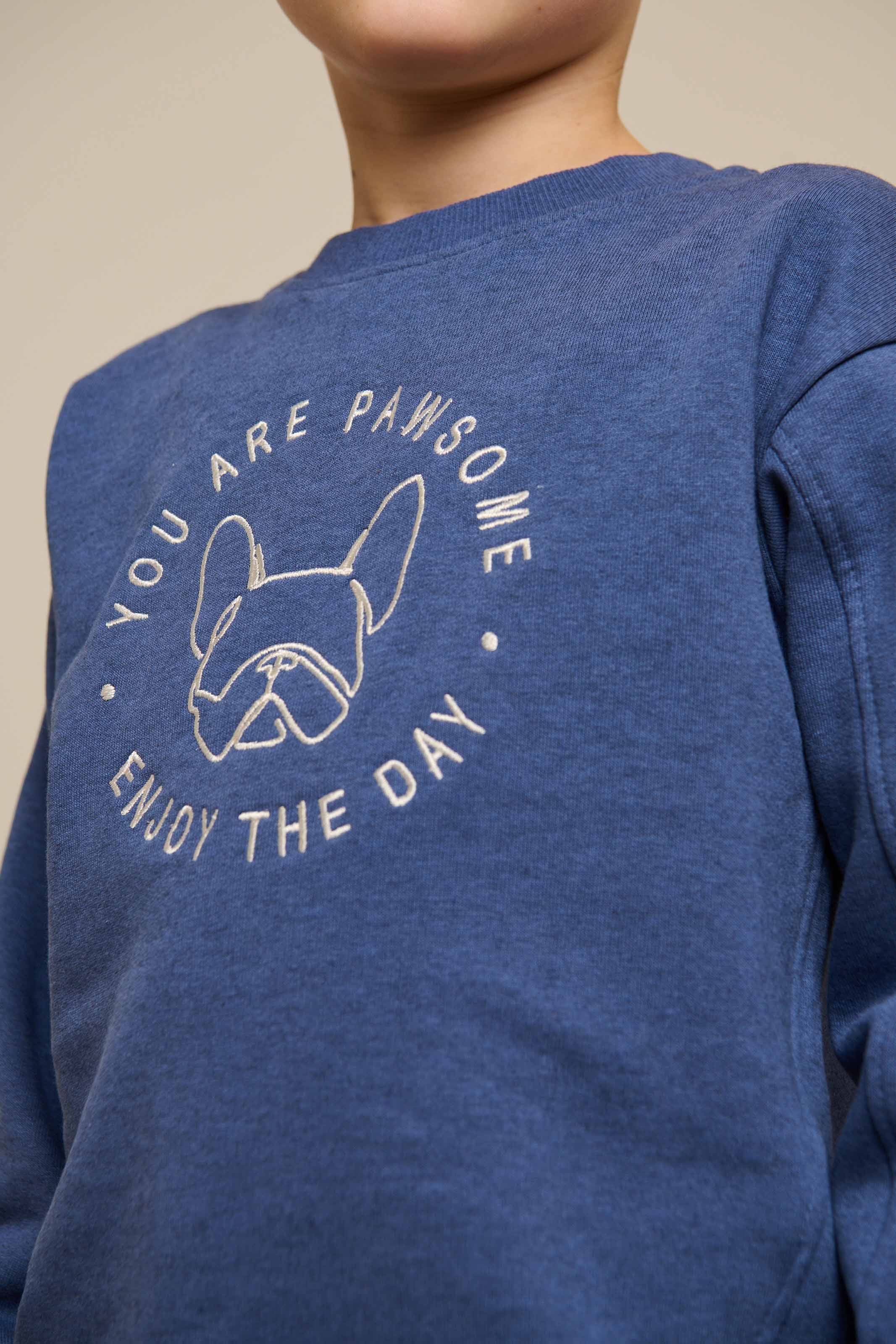 Crewneck Sweatshirt - Tween - Indigo Blue Melange | 100889 Justin