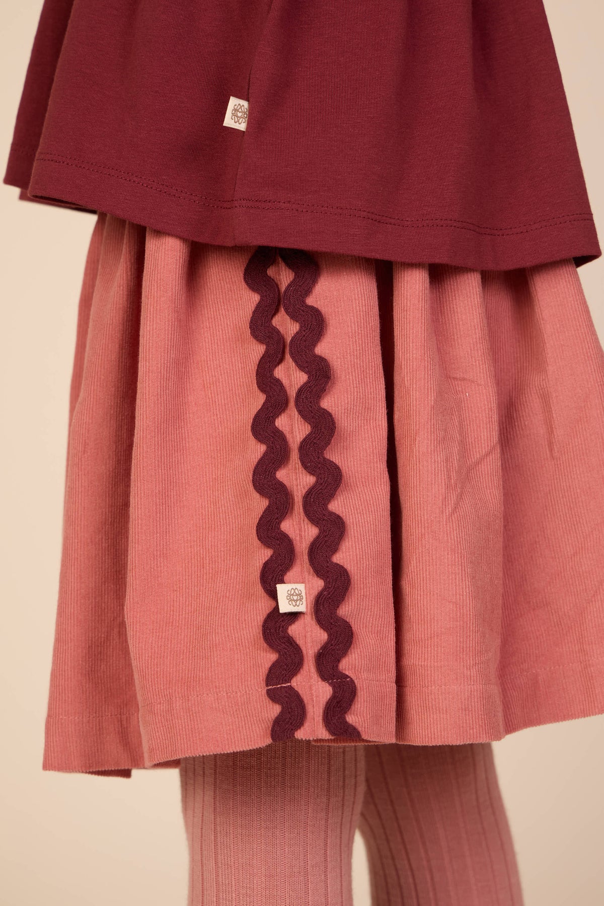 Ric Rac Corduroy Skirt - Tween - Dusty Rose | 101480 Sille