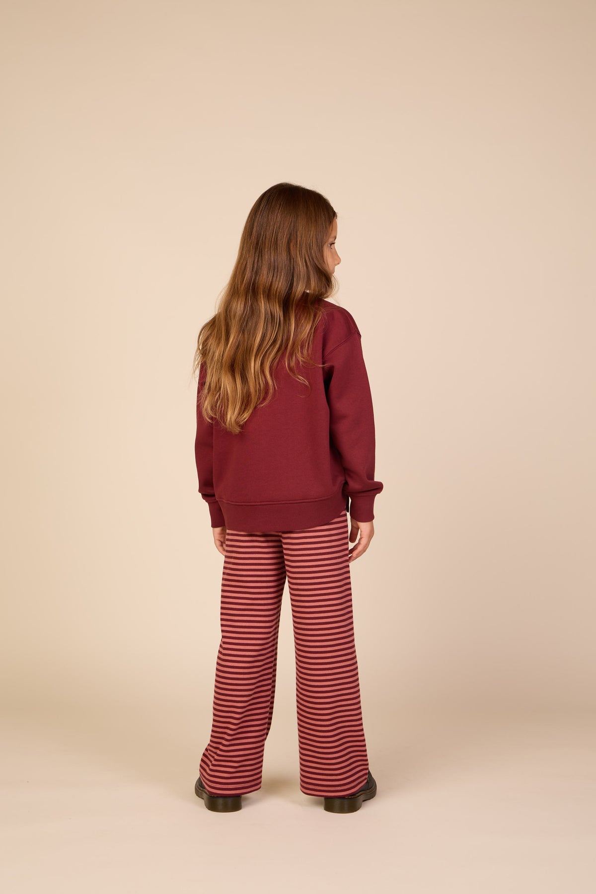Rib Detail Sweatshirt - Tween - Bordeaux | 101625 Zoe