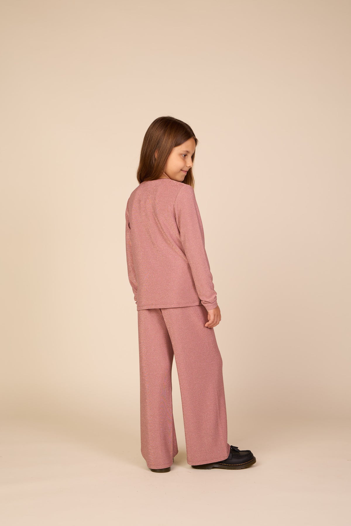 Long-Sleeve Lurex T-Shirt - Tween - Dusty Rose | 101666 Helen
