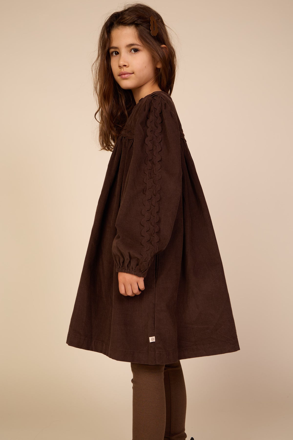 Ric Rac Corduroy Dress - Tween - Dark Brown | 101474 Sille