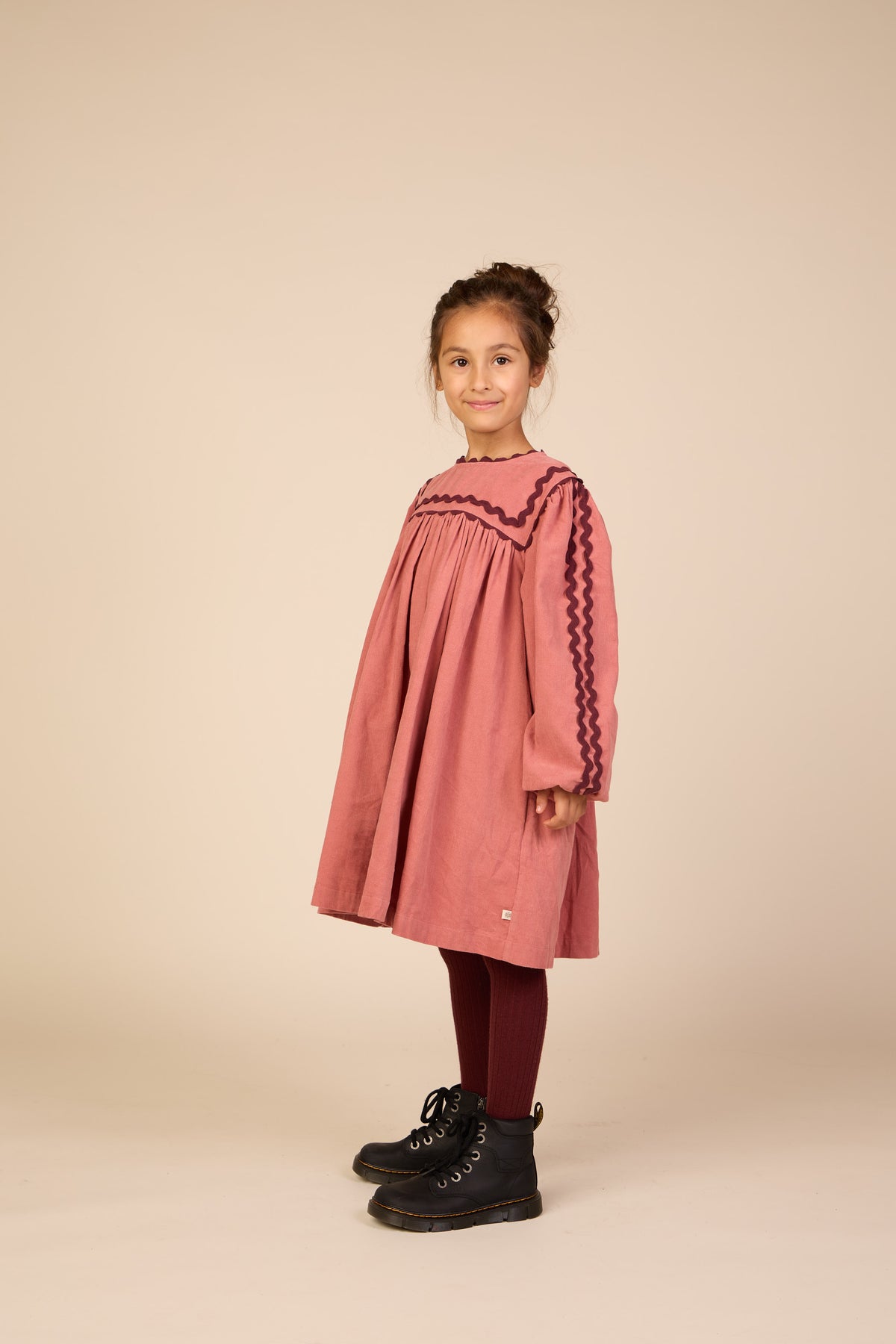 Ric Rac Corduroy Dress - Tween - Dusty Rose | 101476 Sille