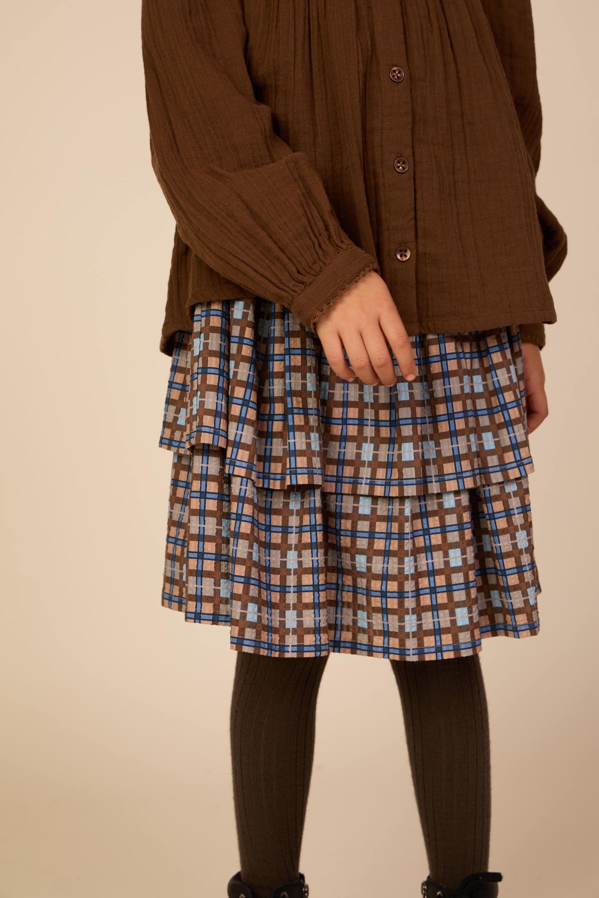 Checked Cotton Skirt - Tween - Blue | 101500 Penny