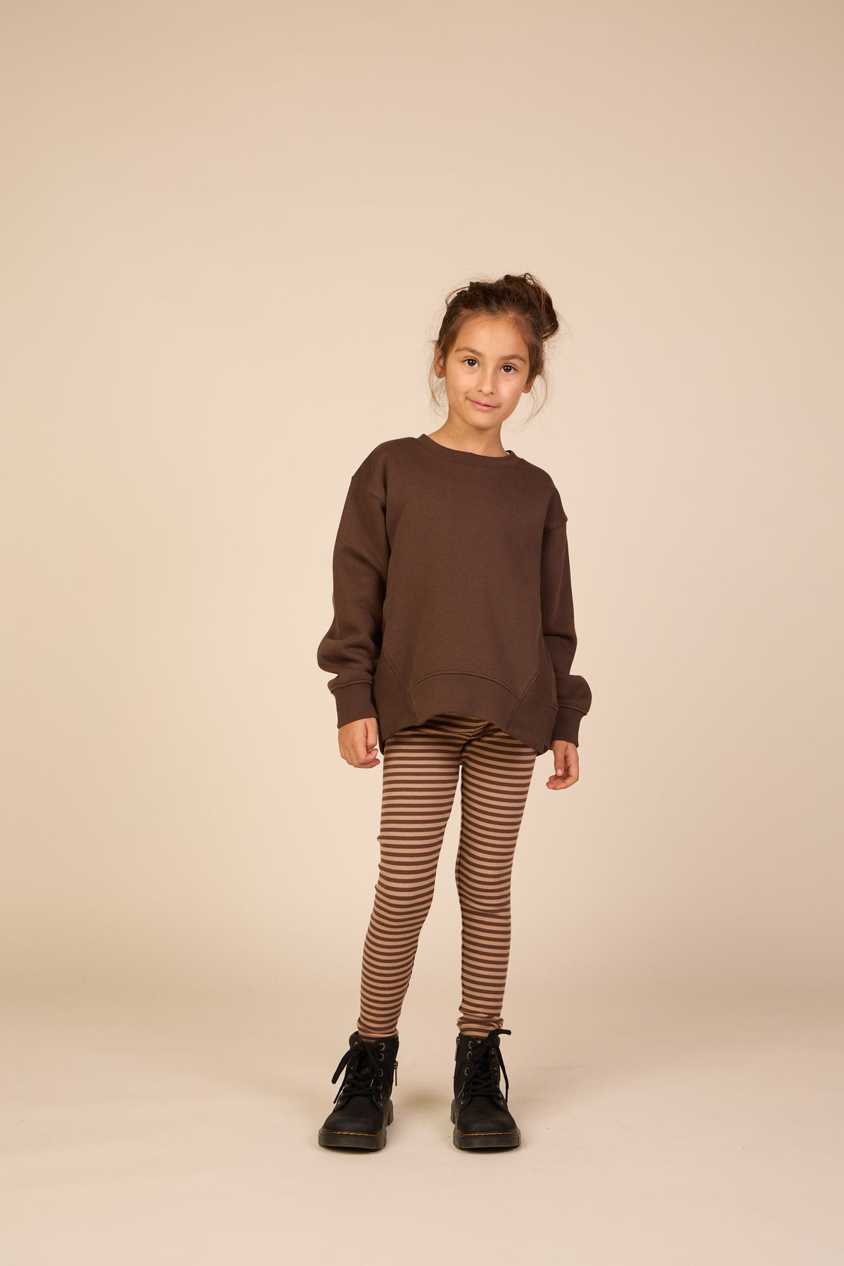 Striped Rib Leggings - Tween - Brown/Light Brown | 101611 Gloria