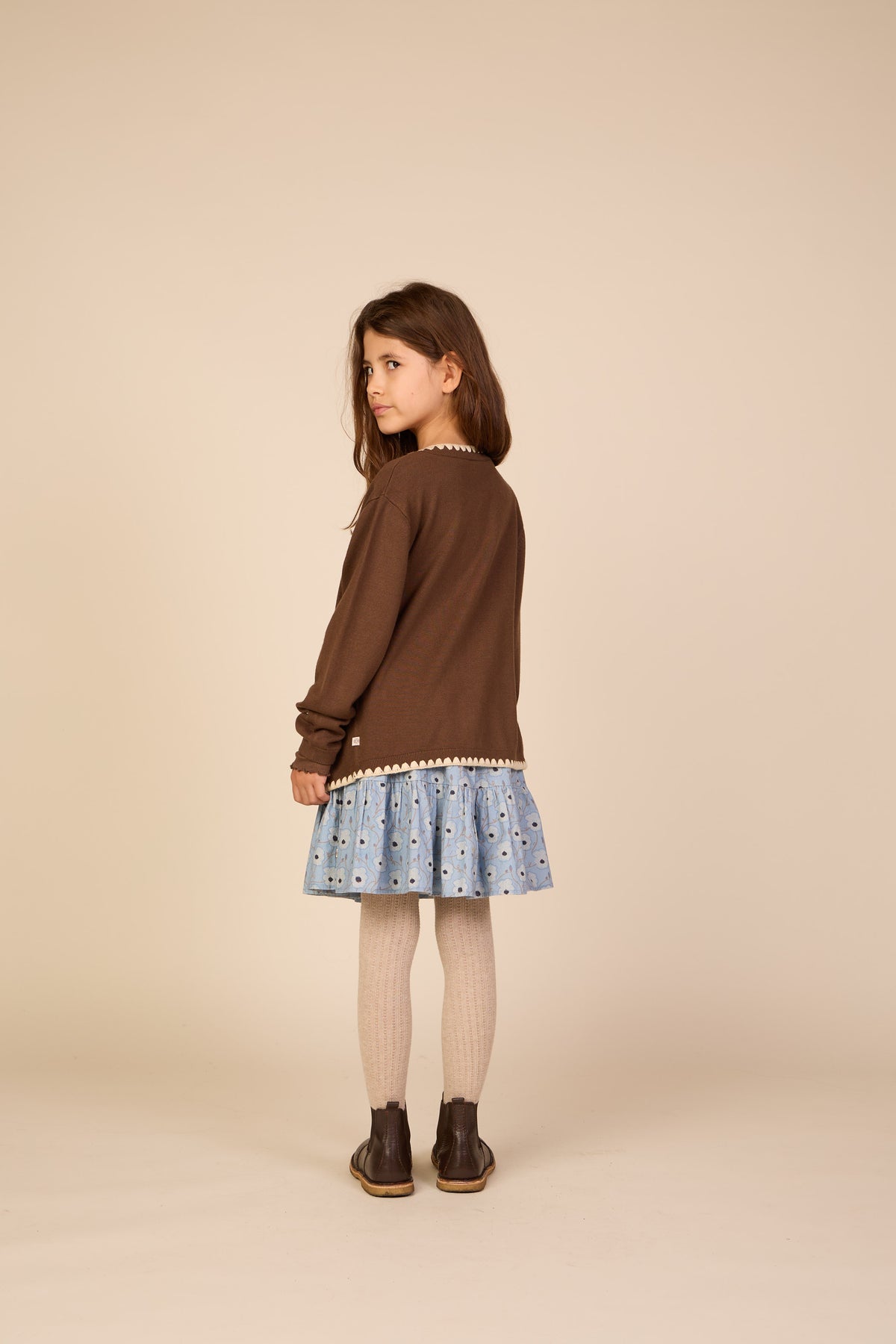 Floral Cotton Skirt - Tween - Blue/Brown | 101432 Nova