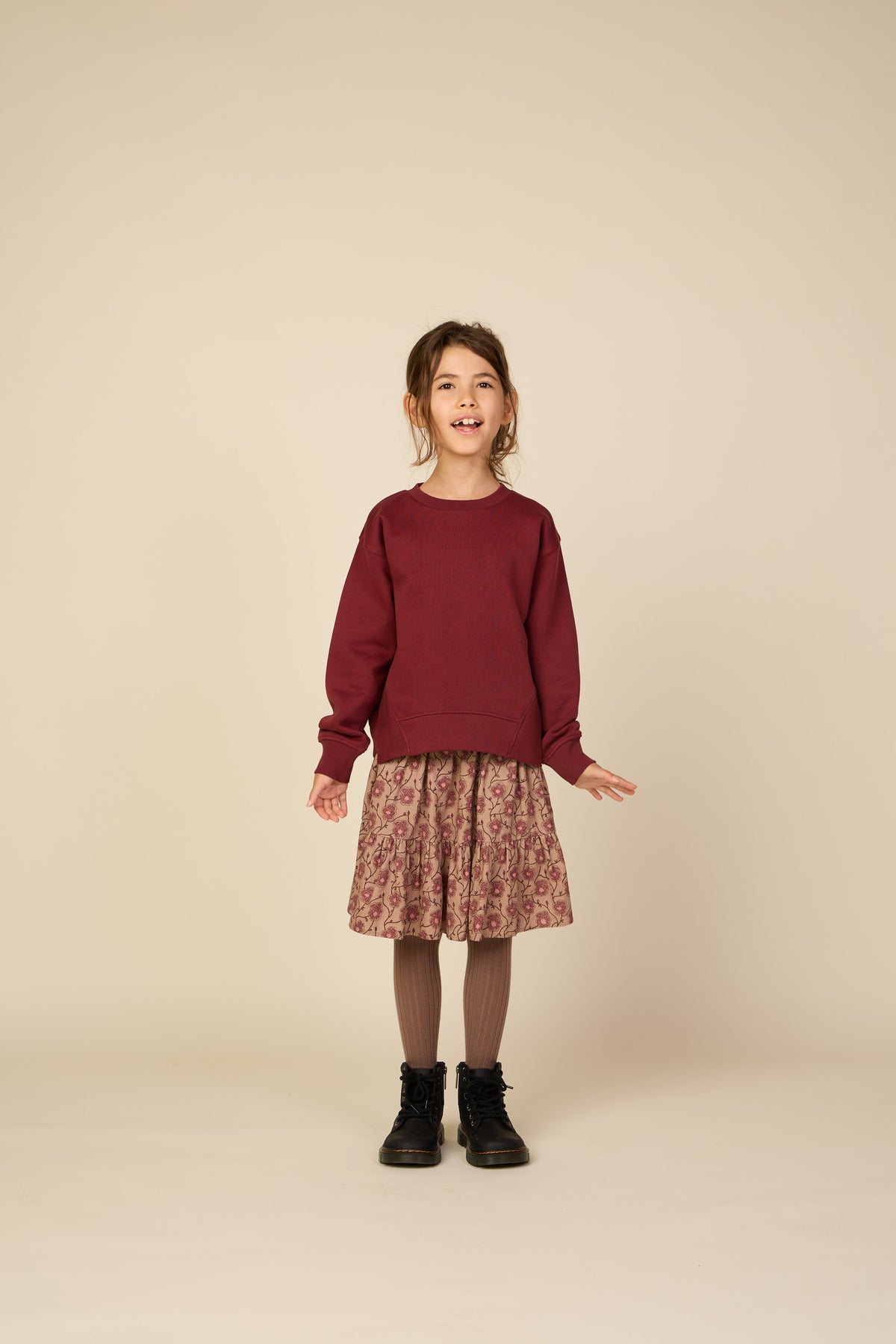 Floral Cotton Skirt - Tween - Rose/Bordeaux | 101430 Nova