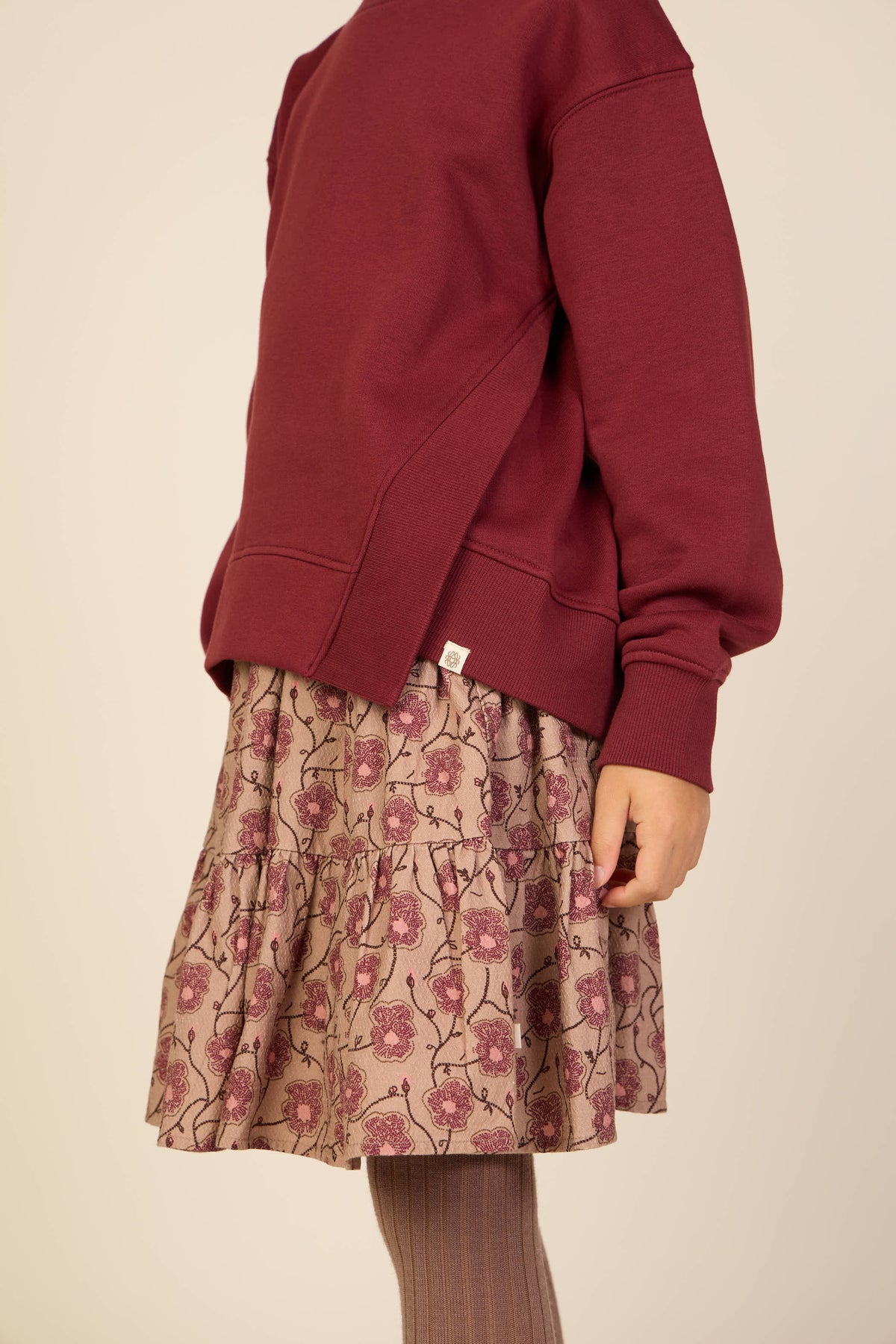 Floral Cotton Skirt - Tween - Rose/Bordeaux | 101430 Nova