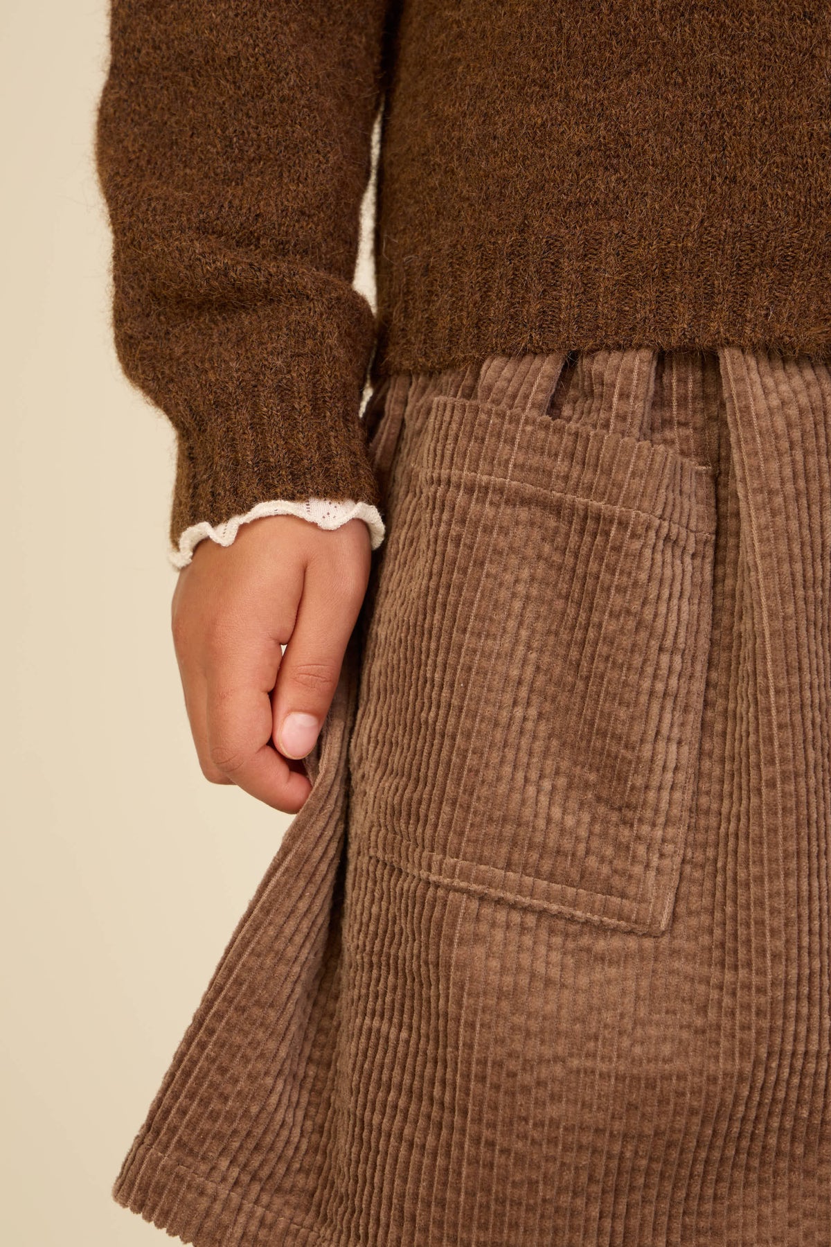 Corduroy Patch Pocket Skirt - Kids - Brown | 101679 Greta