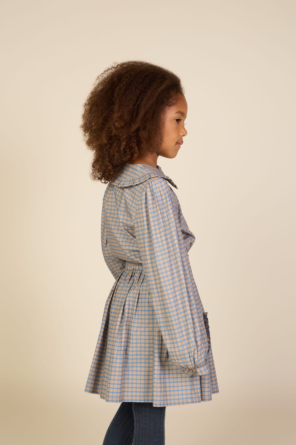 Frill Pocket Poplin Skirt - Tween - Blue Check | 101446 Julia