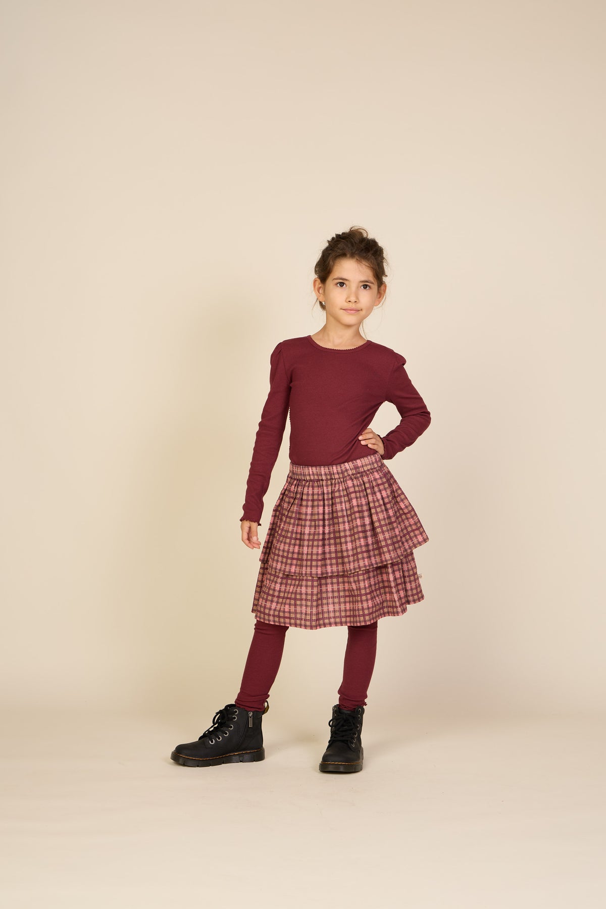 Checked Cotton Skirt - Tween - Rose | 101498 Penny