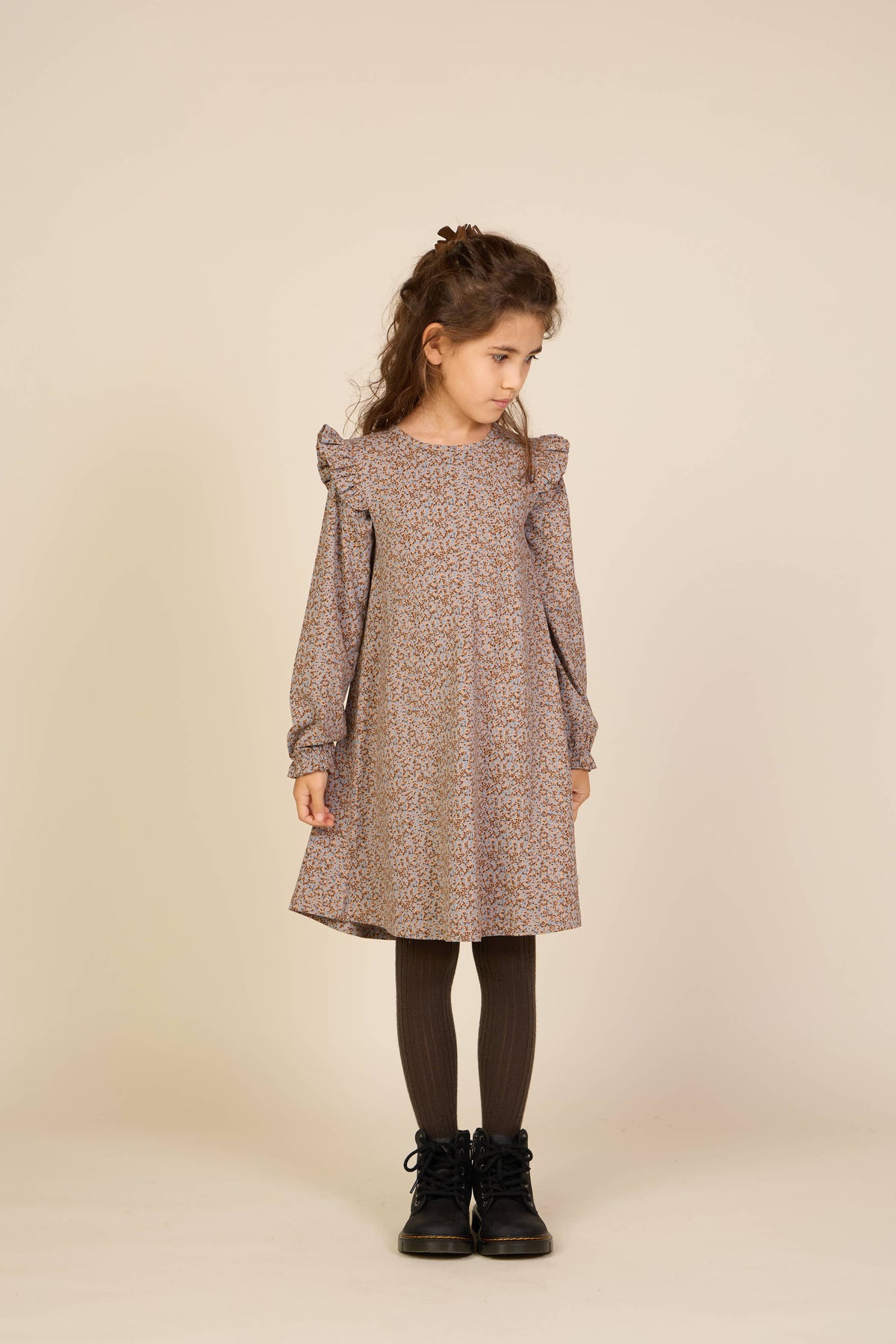 Printed Jersey Dress - Tween - Blue/Brown | 101554 Heidi