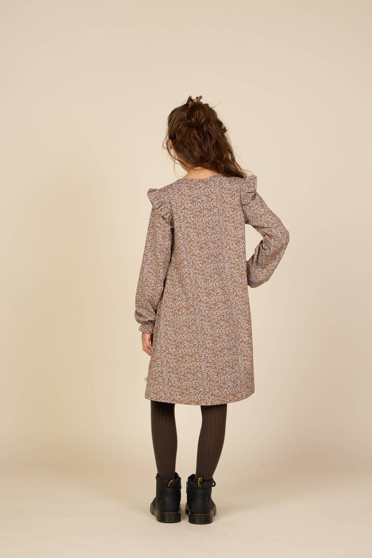 Printed Jersey Dress - Tween - Blue/Brown | 101554 Heidi