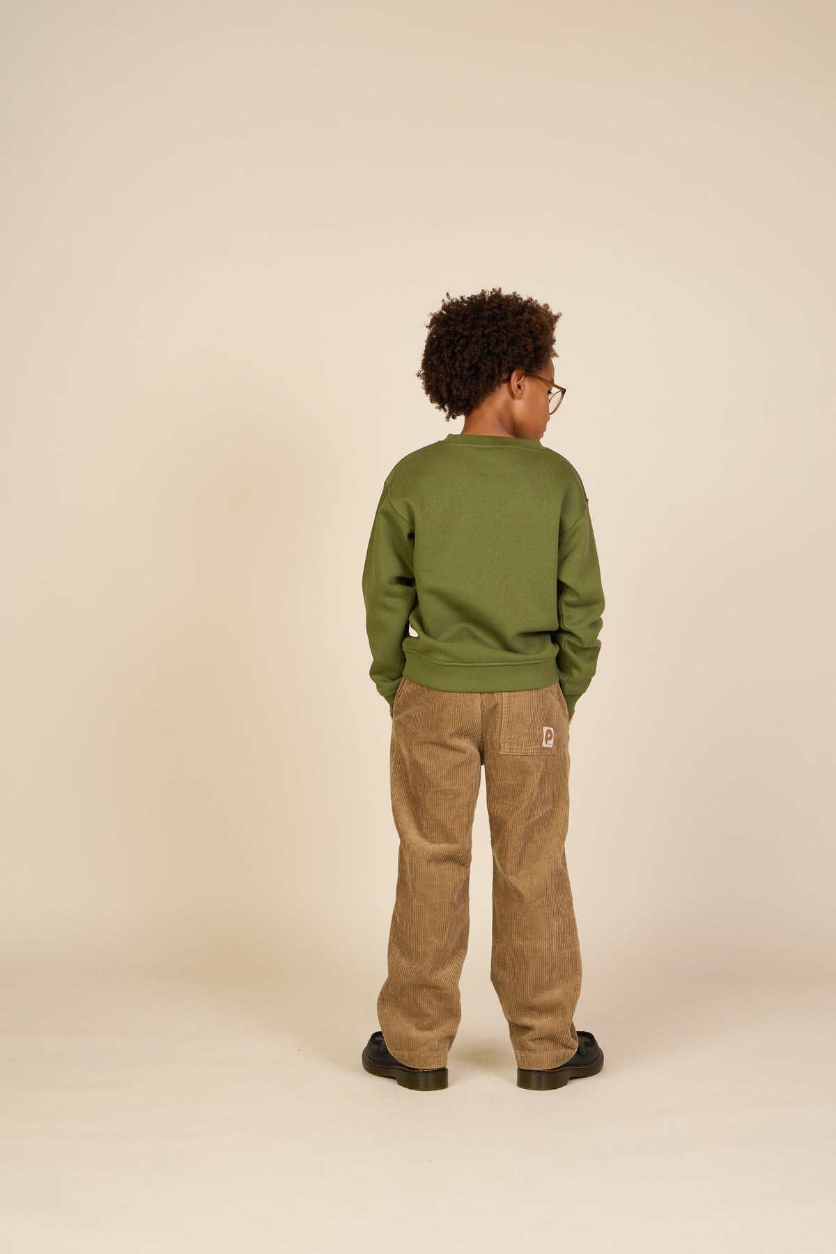 Smiley Crew Neck Sweatshirt - Tween - Moss Green | 101576 Andrew