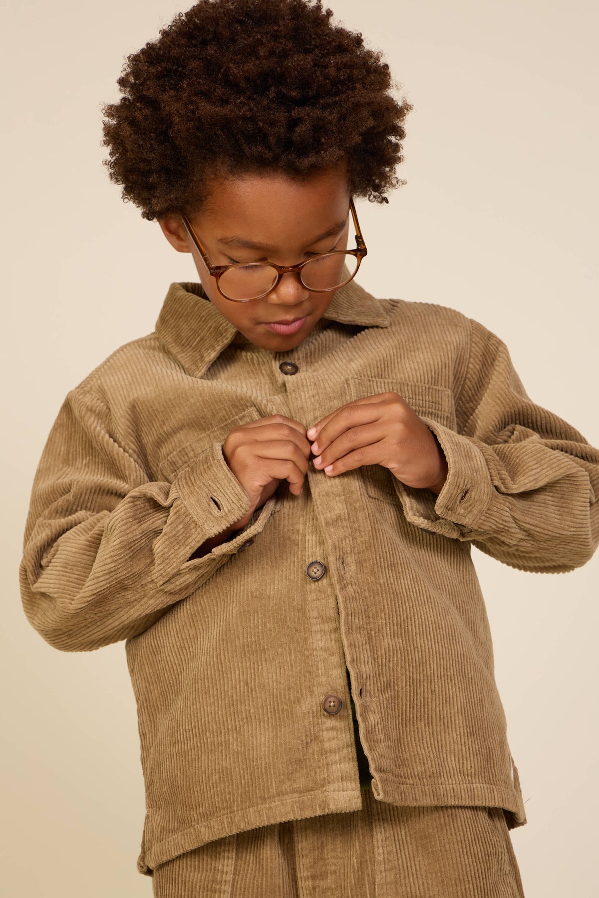 Corduroy Patch Pocket Overshirt - Tween - Khaki | 101540 Reed