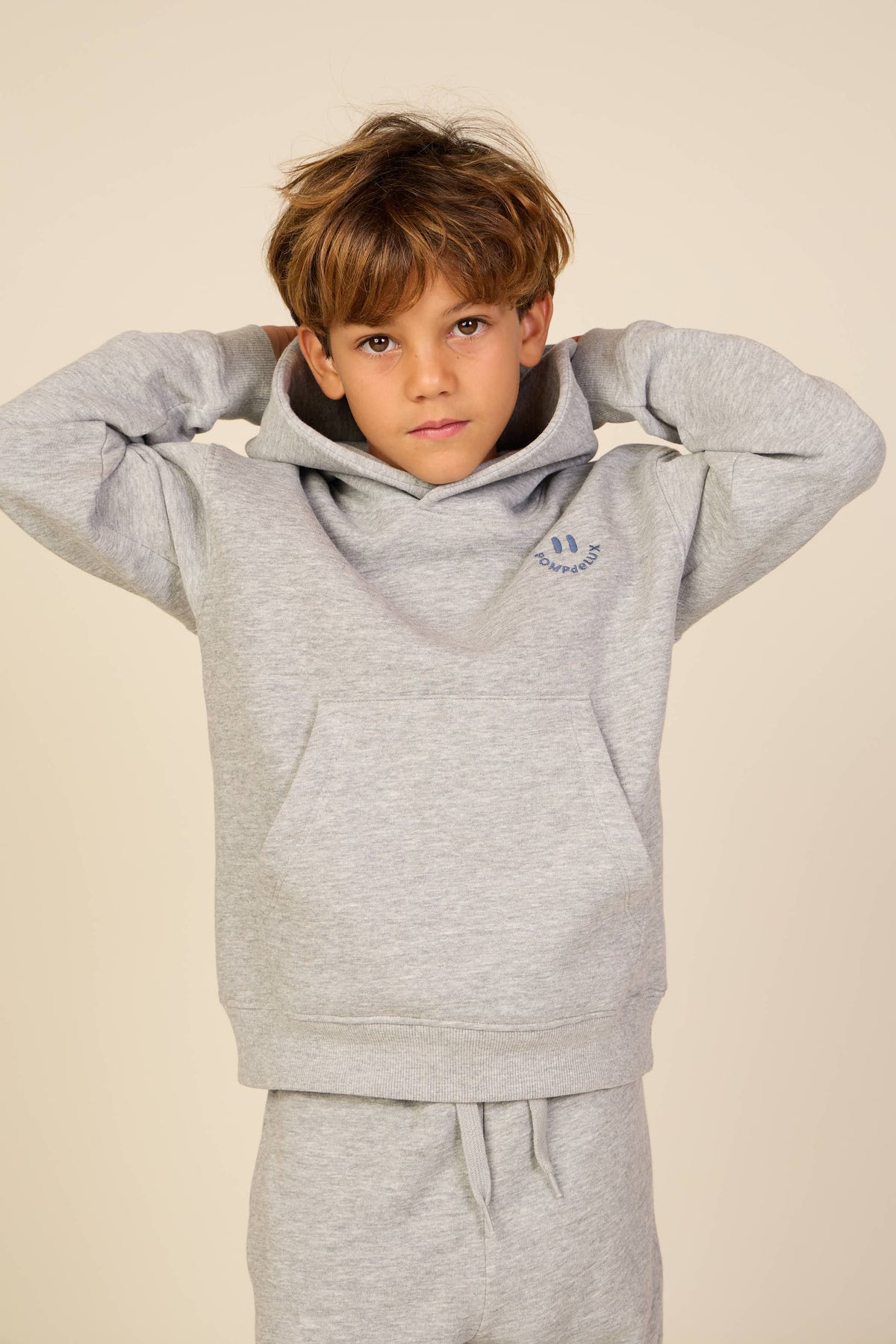 Smiley Hoodie - Tween - Grey Melange | 101584 Andrew