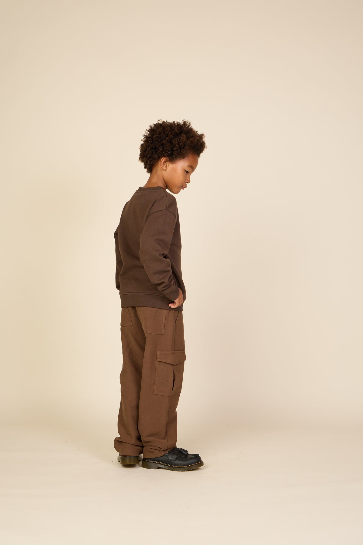 Textured Sweat Cargo Joggers - Tween - Brown | 101512 Wilder