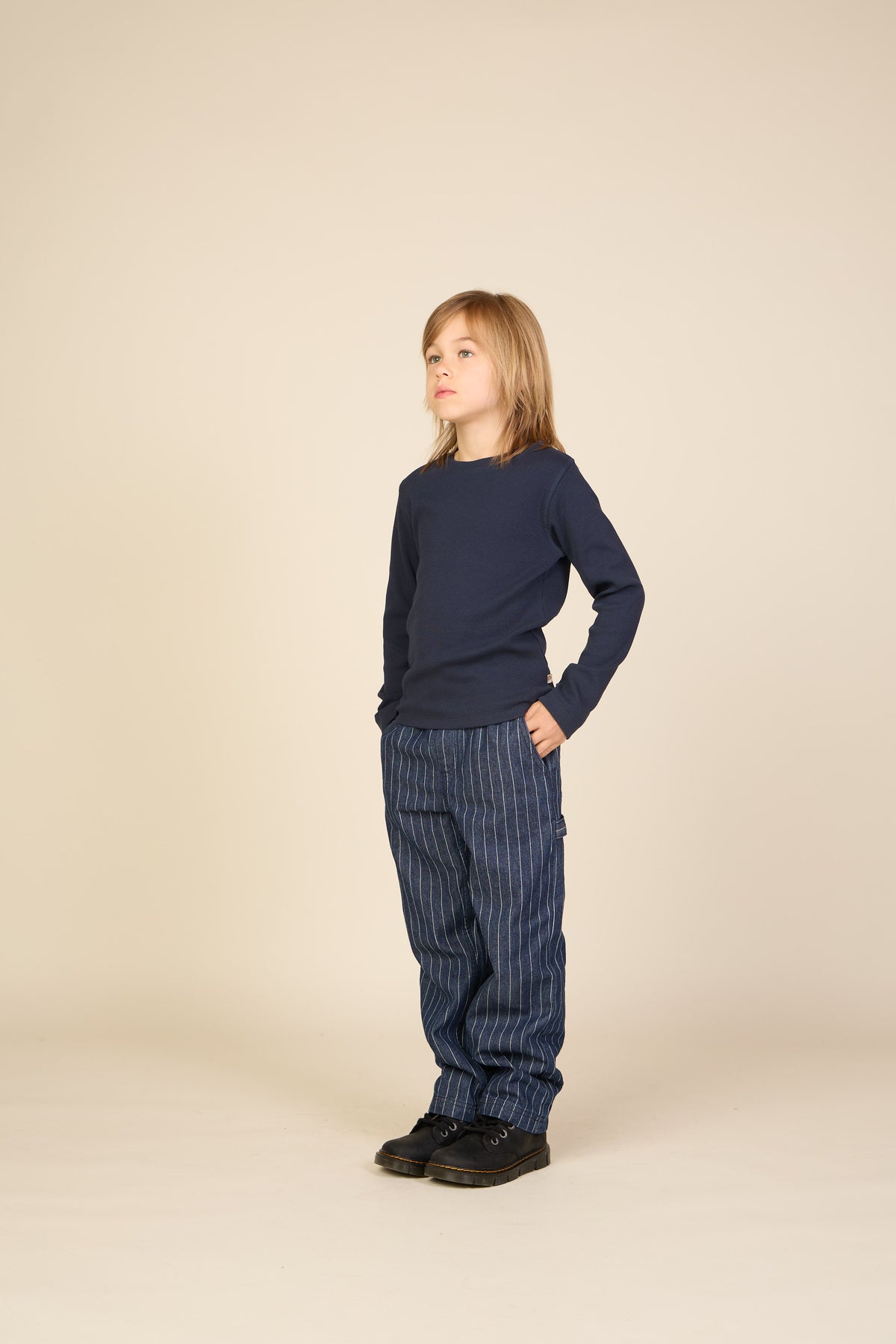 Ribbed Long-Sleeve T-Shirt - Tween - Navy | 101598 Conrad
