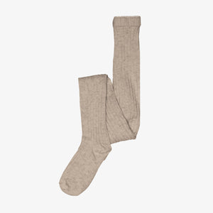 MP Cotton Rib Tights - Kids - Light Brown Melange | 101395 MP Cotton Rib tights