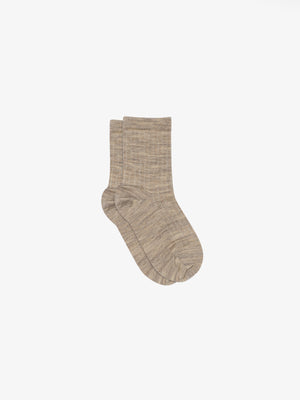 MP Cotton Rib Socks - Kids - Light Brown Melange | 101373 MP Cotton Rib Socks
